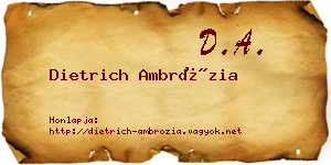 Dietrich Ambrózia névjegykártya